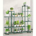 Étagère à plantes à 6 niveaux, support à fleurs d'angle à plusieurs niveaux, support à plantes haut d'intérieur avec roulettes, support de pot de fleurs à plusieurs niveaux