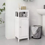 Bathroom Single Door Cabinet Multi-functional Wooden Storage Cabinet With Adjustable Shelf Open Shelf For Bathroom Kitchen Living Room White