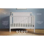Lit de bébé convertible 4-en-1 Child Craft Scout, se transforme en lit de repos, en lit pour tout-petit et en lit pleine grandeur, 3 positions de matelas, finition sécuritaire pour bébé
