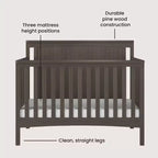 Lit de bébé convertible 4-en-1 Child Craft Scout, se transforme en lit de repos, en lit pour tout-petit et en lit pleine grandeur, 3 positions de matelas, finition sécuritaire pour bébé