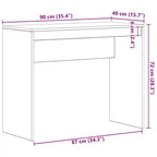 vidaXL Bureau Chêne Sonoma Bois d'Ingénierie Petit Bureau Minimaliste