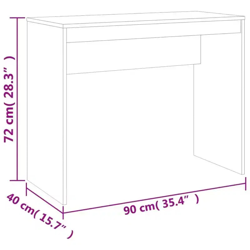 vidaXL Bureau Chêne Sonoma Bois d'Ingénierie Petit Bureau Minimaliste