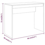 vidaXL Bureau Chêne Sonoma Bois d'Ingénierie Petit Bureau Minimaliste