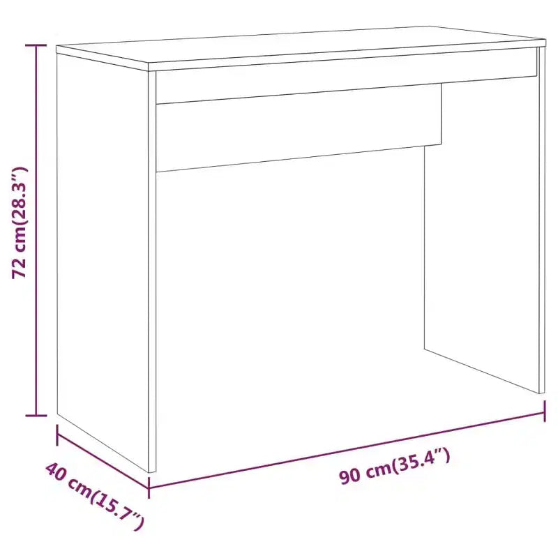 vidaXL Bureau Chêne Sonoma Bois d'Ingénierie Petit Bureau Minimaliste