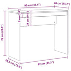 vidaXL Bureau Chêne Sonoma Bois d'Ingénierie Petit Bureau Minimaliste