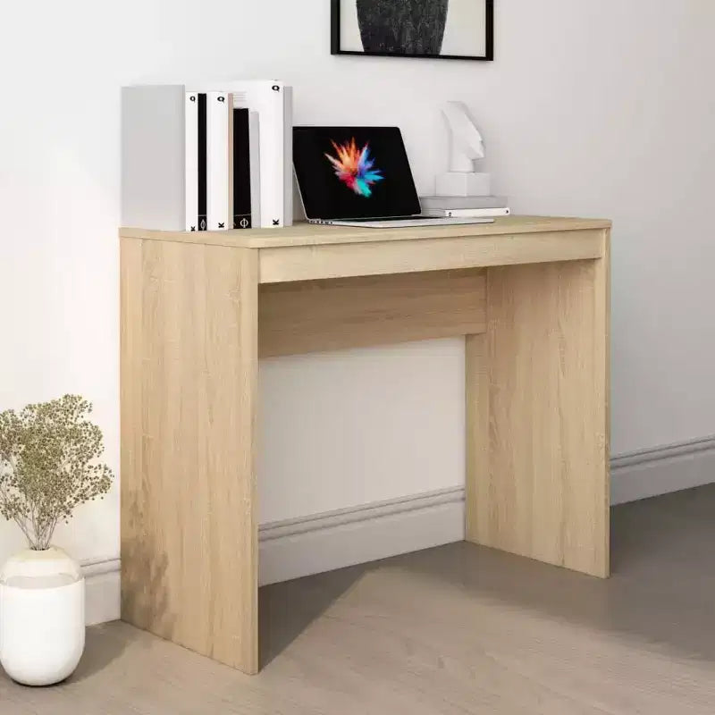 vidaXL Bureau Chêne Sonoma Bois d'Ingénierie Petit Bureau Minimaliste