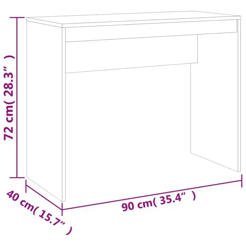vidaXL Bureau Chêne Sonoma Bois d'Ingénierie Petit Bureau Minimaliste