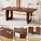 Table de salle à manger pour 6-8 personnes, 180 cm, table de cuisine longue et moderne avec grand plateau et pieds colonnes robustes, table à dîner pour la maison et la salle de conférence
