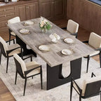 Table de salle à manger pour 6-8 personnes, 180 cm, table de cuisine longue et moderne avec grand plateau et pieds colonnes robustes, table à dîner pour la maison et la salle de conférence