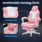 Chaises de Jeu Celebalcony pour Adultes avec Repose-Pieds, Dossier Haut, Support Lombaire Massant, Chaises d'Ordinateur Pivotantes à 360° et Réglables en Hauteur