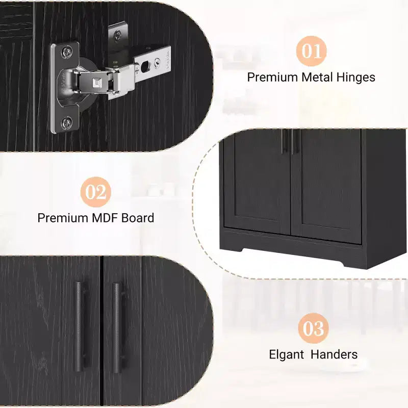 Meuble de rangement haut de cuisine de 70 po - Rangement autonome à 4 portes avec étagères réglables, grande armoire utilitaire pour salle à manger, salle de bain et salon