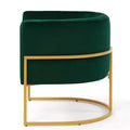 Fauteuil d'appoint en velours avec coussin, pieds en métal doré, dossier incurvé, chaise de coiffeuse tapissée, chaise de loisirs pour la maison