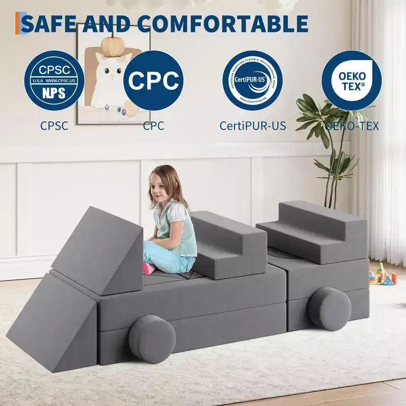 Canapé de jeu modulaire 22 pièces pour enfants, ensemble de jeu en mousse à escalader et à ramper, canapé d'escalade convertible lavable en mousse pour salle de jeux, salon