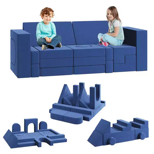22PCS Kids Modular Play Couch, Climbing and Crawl Foam Play Set, Washable Convertible Foam Climbing Sofa for Playroom, Living Room