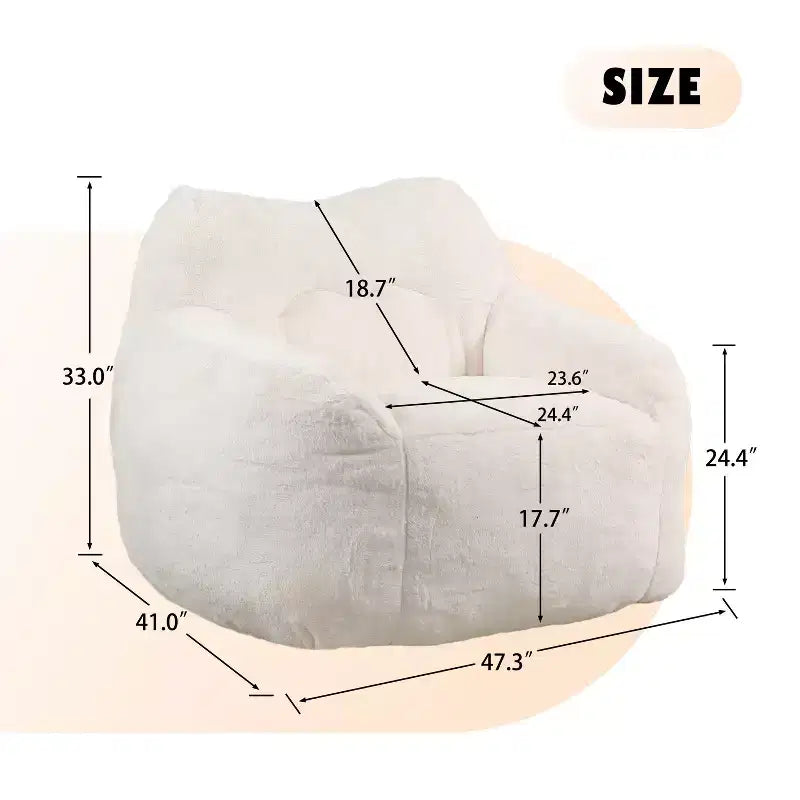 Fauteuil poire Okak avec mousse à mémoire de forme haute résilience, fauteuil de sol paresseux avec accoudoir, chaise longue confortable pour adultes