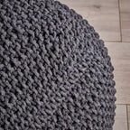 Pouf en tricot Okak, pouf rond, chaise de sol confortable pour salon, chambre, dortoir, aucun assemblage requis