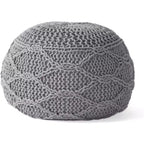 Pouf en tricot Okak, pouf rond, chaise de sol confortable pour salon, chambre, dortoir, aucun assemblage requis