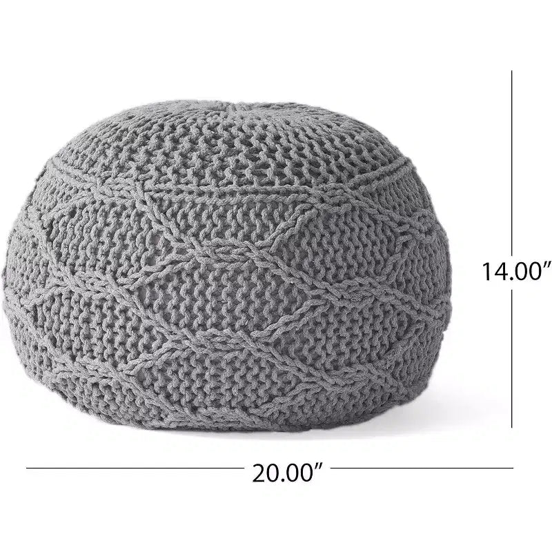 Pouf en tricot Okak, pouf rond, chaise de sol confortable pour salon, chambre, dortoir, aucun assemblage requis