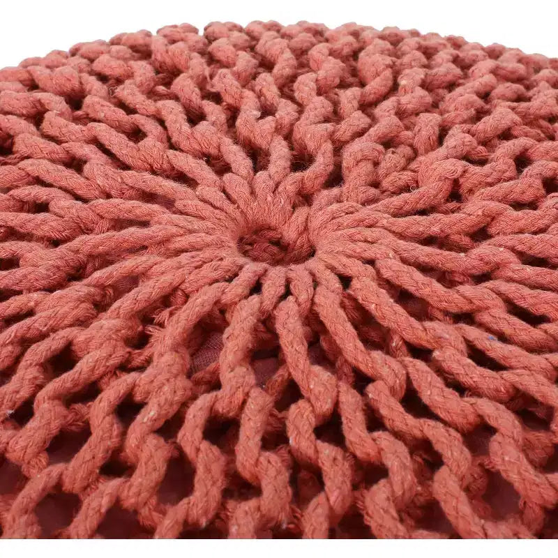 Pouf en tricot Okak, pouf rond, chaise de sol confortable pour salon, chambre, dortoir, aucun assemblage requis
