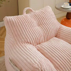 Grand pouf Okak avec ottoman, canapé de sol, fauteuil lounge avec accoudoirs, pouf gamer pour adultes pour salon