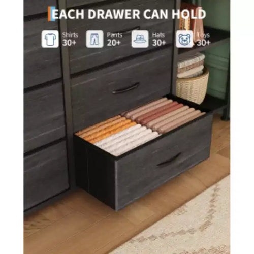 Unité de rangement à 16 tiroirs (Fer + Tissu MDF)