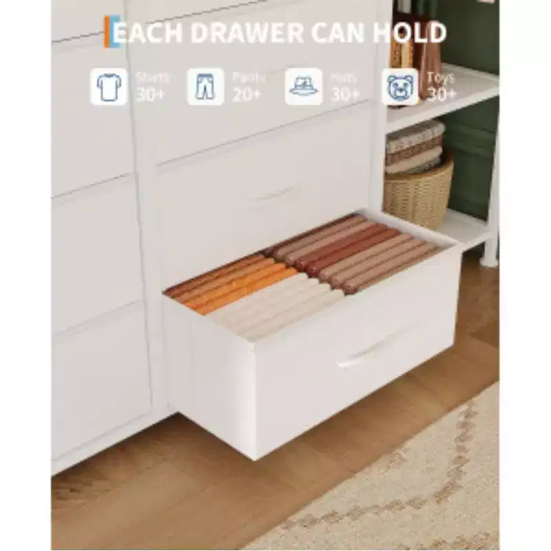 Unité de rangement à 16 tiroirs (Fer + Tissu MDF)