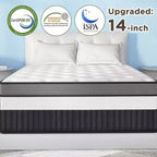 King Size Mattress, 14 Inch King Mattress in a Box, Cooling Gel Memory Foam & Pocket Springs, Medium Firm Bed,Motion Isolation, CertiPUR-US Certified