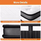 Matelas King Size, matelas King de 35 cm dans une boîte, mousse à mémoire de forme au gel rafraîchissant et ressorts ensachés, lit mi-ferme, isolation des mouvements, certifié CertiPUR-US