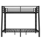 Lit superposé en métal Full XL au-dessus d'un lit Queen pour adolescents et adultes, gain de place, réduction du bruit, pas besoin de sommier, noir