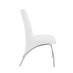 Chaise d'appoint Royal Hampton en métal tapissée de polyuréthane, lot de deux, blanc et argent