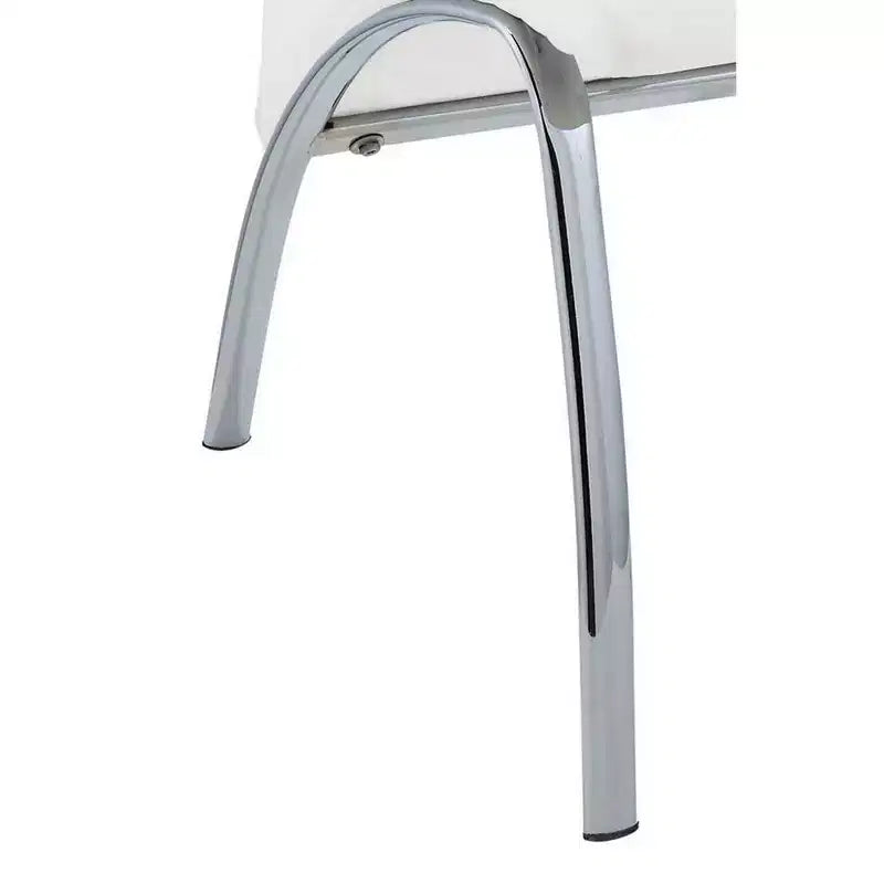 Chaise d'appoint Royal Hampton en métal tapissée de polyuréthane, lot de deux, blanc et argent