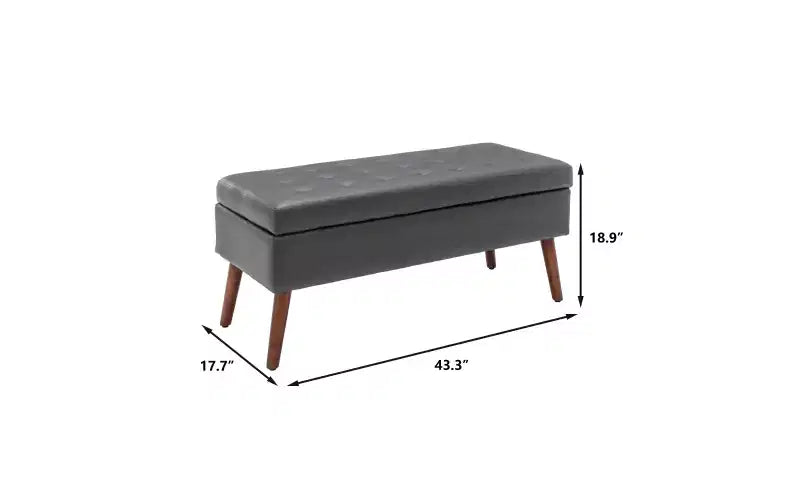 Banc de rangement rectangulaire, pouf rembourré pour salon, couloir, chambre à coucher, entrée, bout de lit,