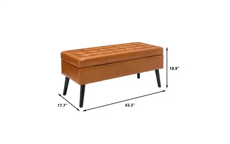 Banc de rangement rectangulaire, pouf rembourré pour salon, couloir, chambre à coucher, entrée, bout de lit,