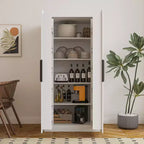 Garde-manger de cuisine de 160 cm, buffet autonome avec portes et étagères pour salon et salle à manger