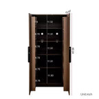 Garde-manger de cuisine de 160 cm, buffet autonome avec portes et étagères pour salon et salle à manger