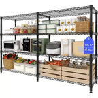 Étagère de rangement en fil métallique robuste à 5 niveaux, unité de rayonnage réglable pour garde-manger de cuisine, garage et usage commercial, organisateur autoportant large