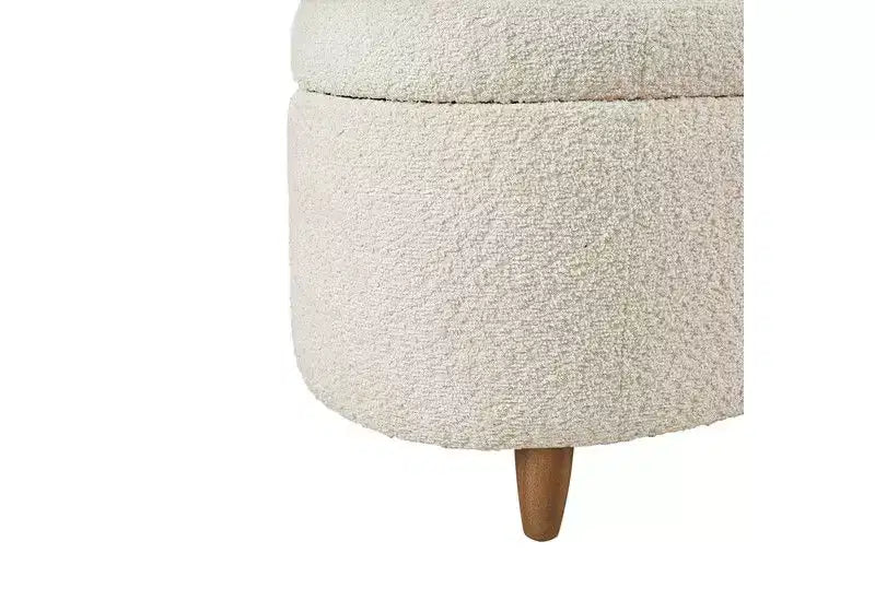 TUYOHW Banc de lit ottoman en boucle en peluche 48 avec rangement et pieds en bois, banc d'appoint pour salon et chambre à coucher, capacité de 400 lb