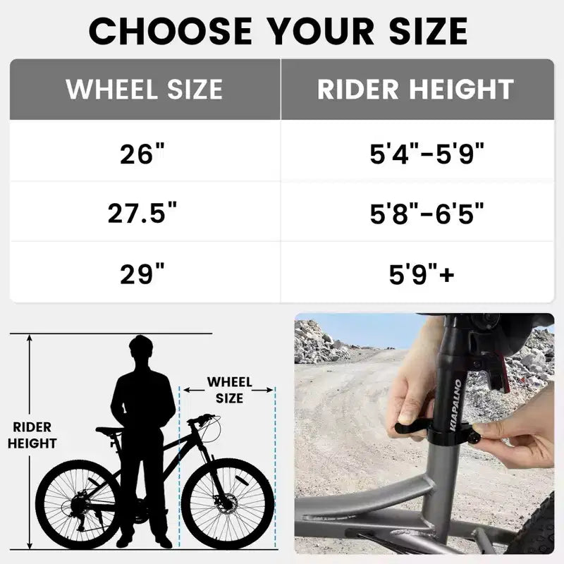 NAYSAYE Vélo VTT 26 pouces pour adultes et adolescents, cadre en acier, freins à disque, 21 vitesses pour le fitness, bleu et gris, 67*26.5*38