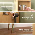 Coiffeuse 48 po en chêne avec miroir 36 po, 5 tiroirs, 3 étagères, éclairage réglable 3 couleurs, ensemble table de maquillage pour chambre à coucher