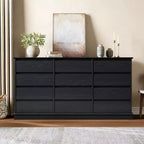 Commode à 5-12 tiroirs pour chambre, grande commode double avec tiroirs profonds et plateau large, haute commode en bois pour salon, couloir, chambre d'enfants