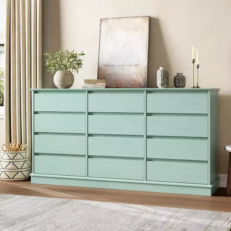 Commode à 5-12 tiroirs pour chambre, grande commode double avec tiroirs profonds et plateau large, haute commode en bois pour salon, couloir, chambre d'enfants