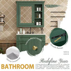 Meuble-lavabo de salle de bain de 76 cm avec lavabo, meuble de rangement de salle de bain avec tiroirs et miroir, armoire de toilette avec miroir
