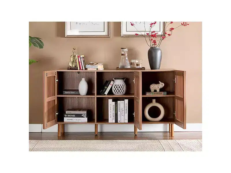 Buffet de rangement moderne Bestier avec étagères ouvertes pour salle à manger et entrée, grand organiseur de rangement pour salon
