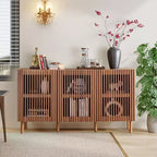Buffet de rangement moderne Bestier avec étagères ouvertes pour salle à manger et entrée, grand organiseur de rangement pour salon