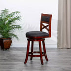 Tabouret de comptoir tournant moderne, Chaise de salle à manger sans dossier rembourrée, Tabouret de bar à dossier en X pour cuisine, restaurant, bureau, salon