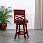Tabouret de comptoir tournant moderne, Chaise de salle à manger sans dossier rembourrée, Tabouret de bar à dossier en X pour cuisine, restaurant, bureau, salon