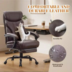 Chaise de bureau ergonomique, chaise de gaming en PU, hauteur réglable, inclinaison de 90 à 135 degrés, dossier, roulettes pivotantes à 360 degrés, capacité de 158 kg pour le bureau