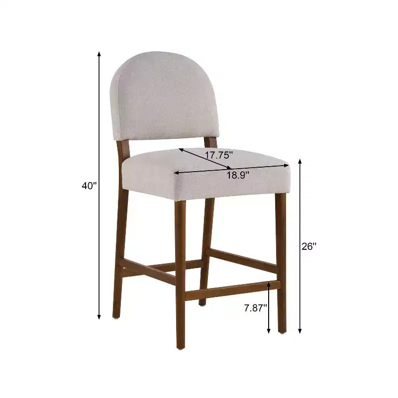 Christopher Knight Home Elisea Tabourets de comptoir rembourrés en bois d'hévéa de style transitionnel (Lot de 2)