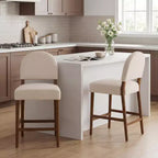 Christopher Knight Home Elisea Tabourets de comptoir rembourrés en bois d'hévéa de style transitionnel (Lot de 2)
