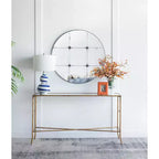 Miroir mural rond traditionnel en verre antique de 36 pouces